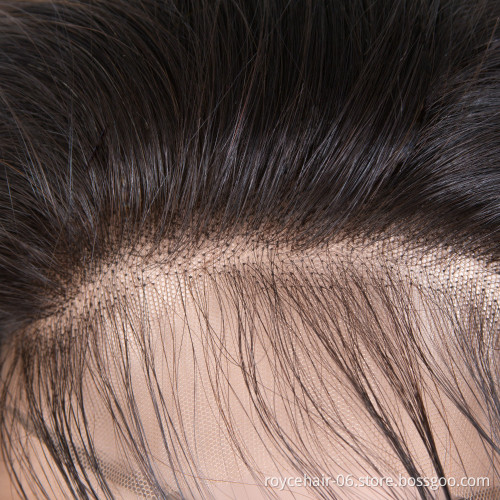 Thin Skin Transparent Pre plucked 360 Degree Human Hair Full Lace Frontal Closure with Baby Hair